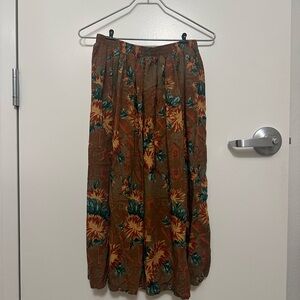 Women's Vintage Floral Midi Skirt